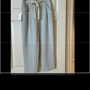 Aritzia silver crepette cropped effortless pant